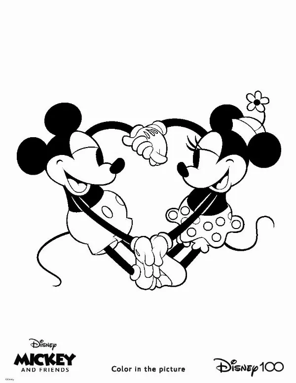 Mickey & Minnie Colouring Sheet 1